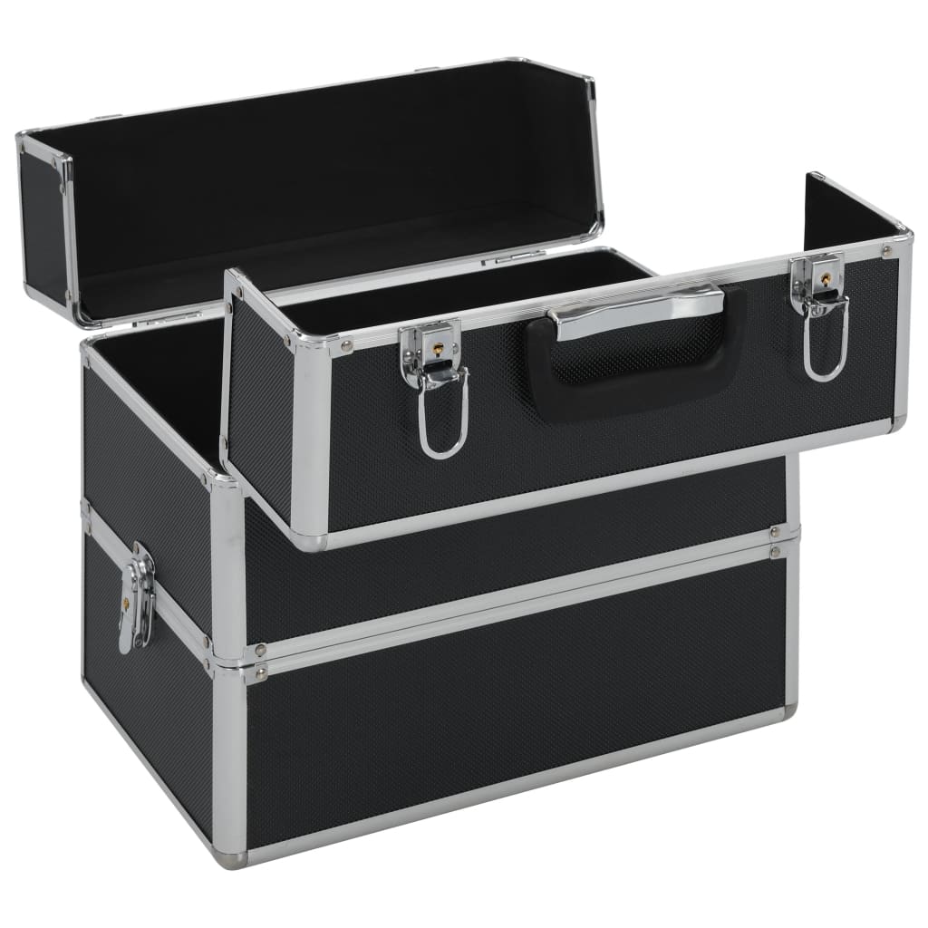 Sminkeveske 37x24x35 cm svart aluminium