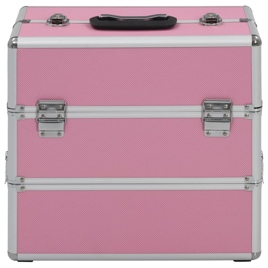 Sminkeveske 37x24x35 cm rosa aluminium