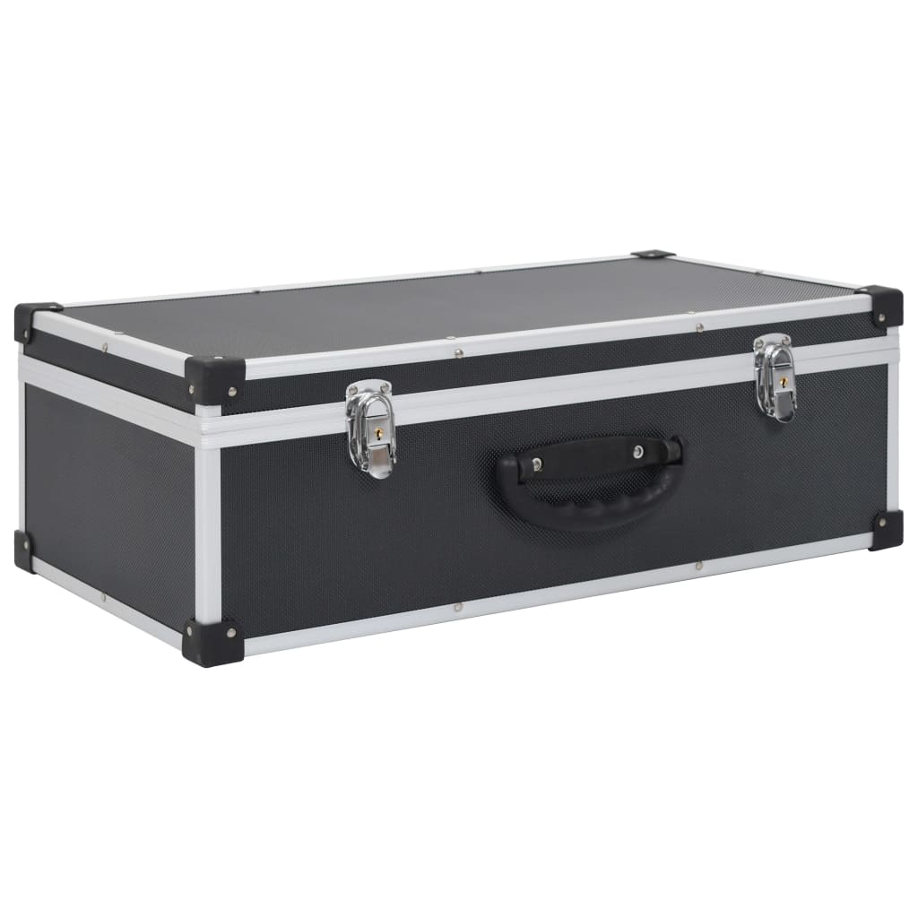 CD-koffert for 80 CD-er aluminium ABS svart