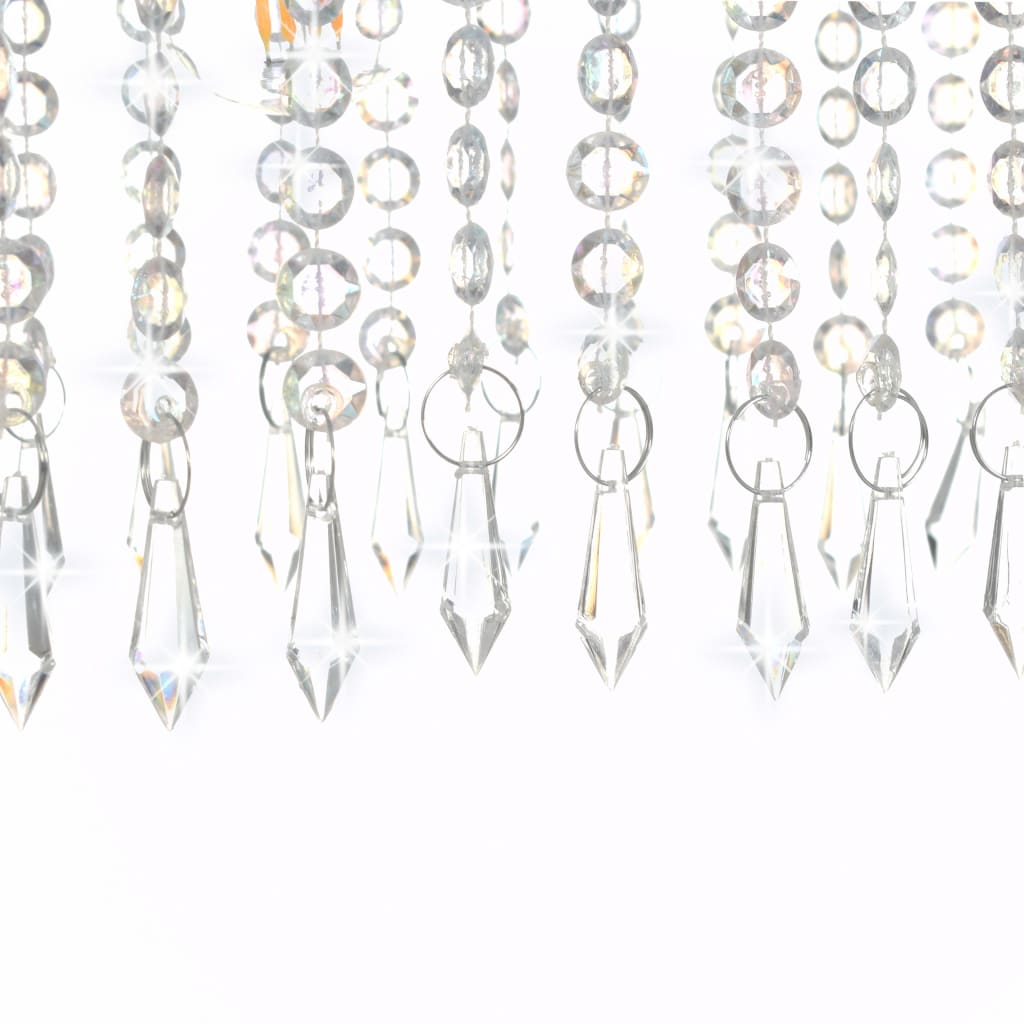 Taklampe med krystallperler sølv 104 cm E14