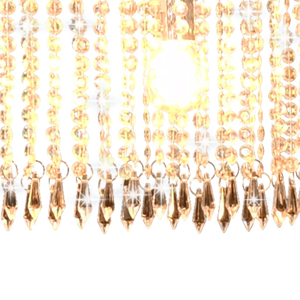 Taklampe med krystallperler sølv 104 cm E14