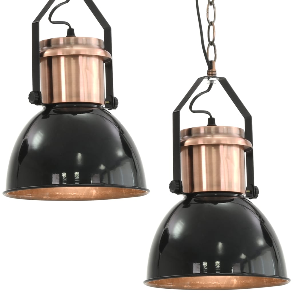 Hengelamper 2 stk svart rund E27