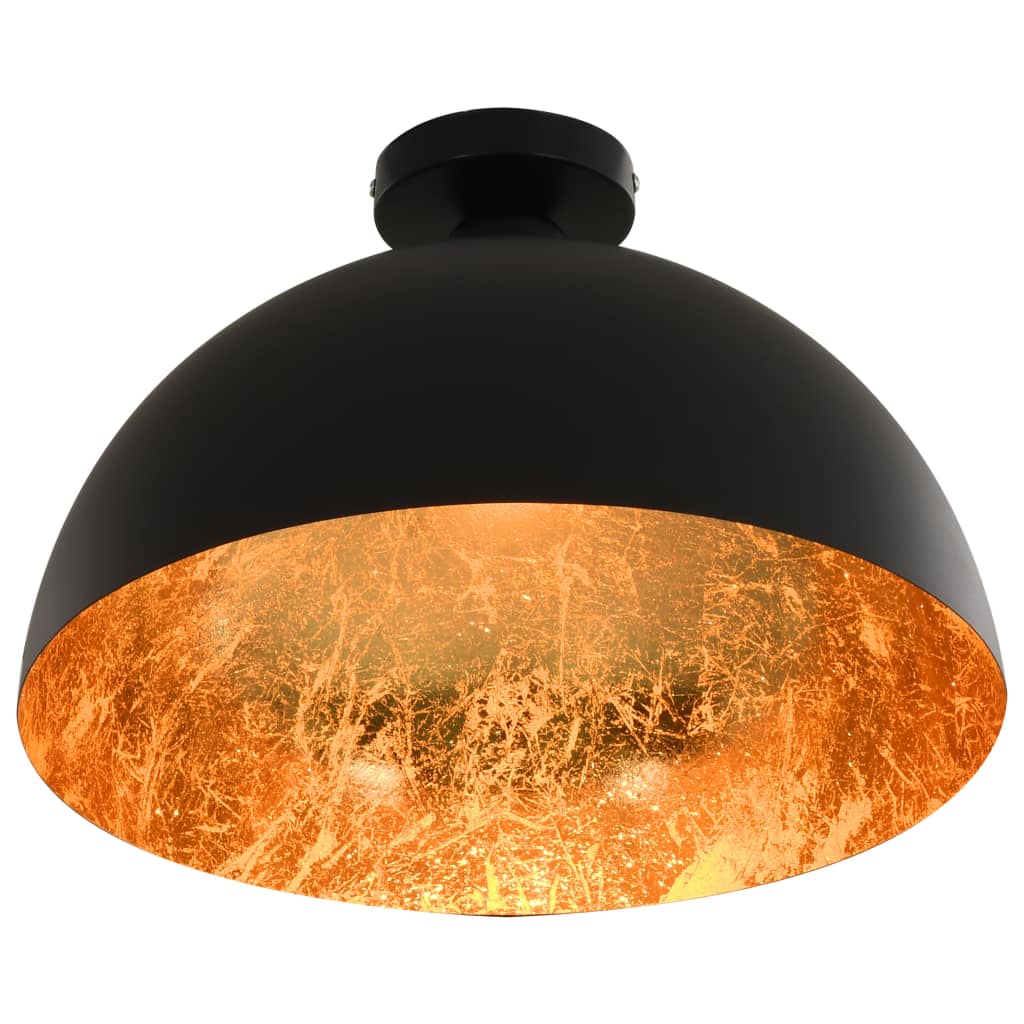 Taklamper 2 stk svart og gull halvkuleformet E27
