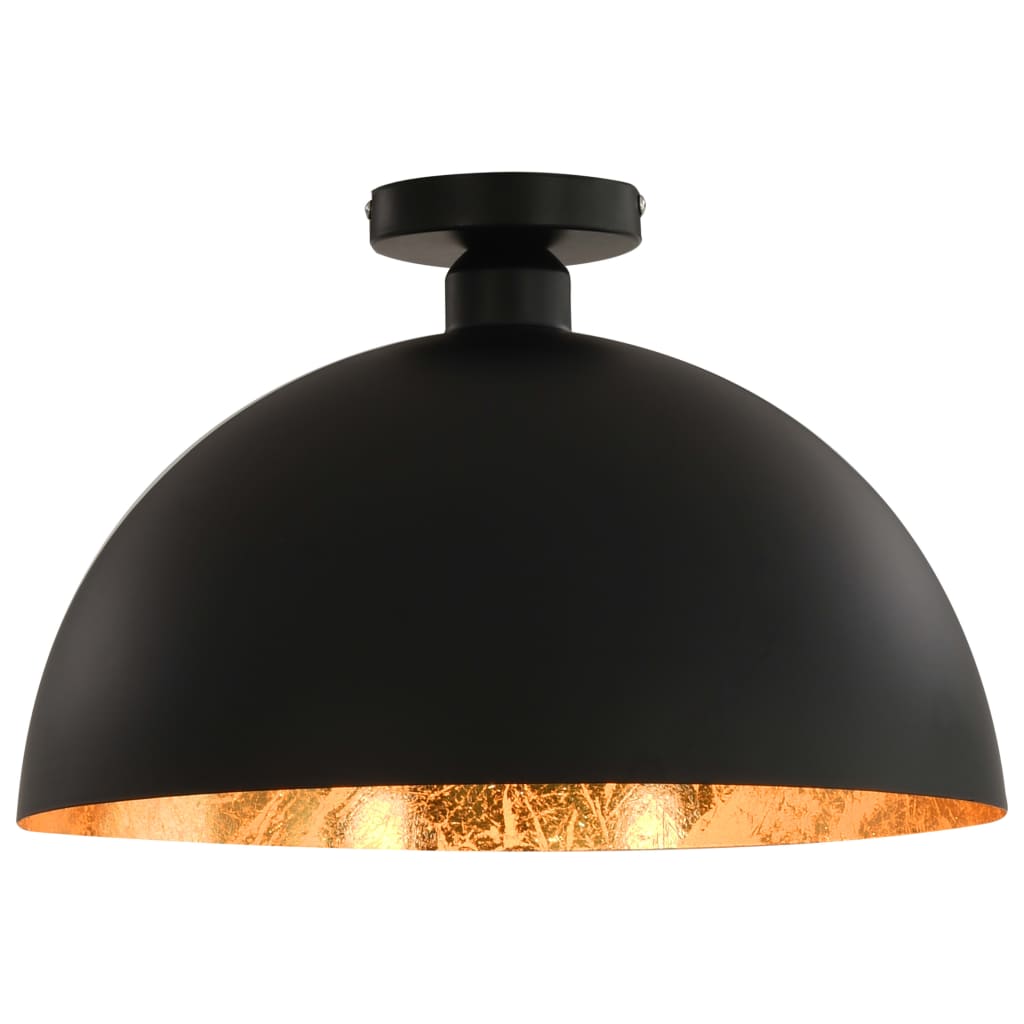 Taklamper 2 stk svart og gull halvkuleformet E27