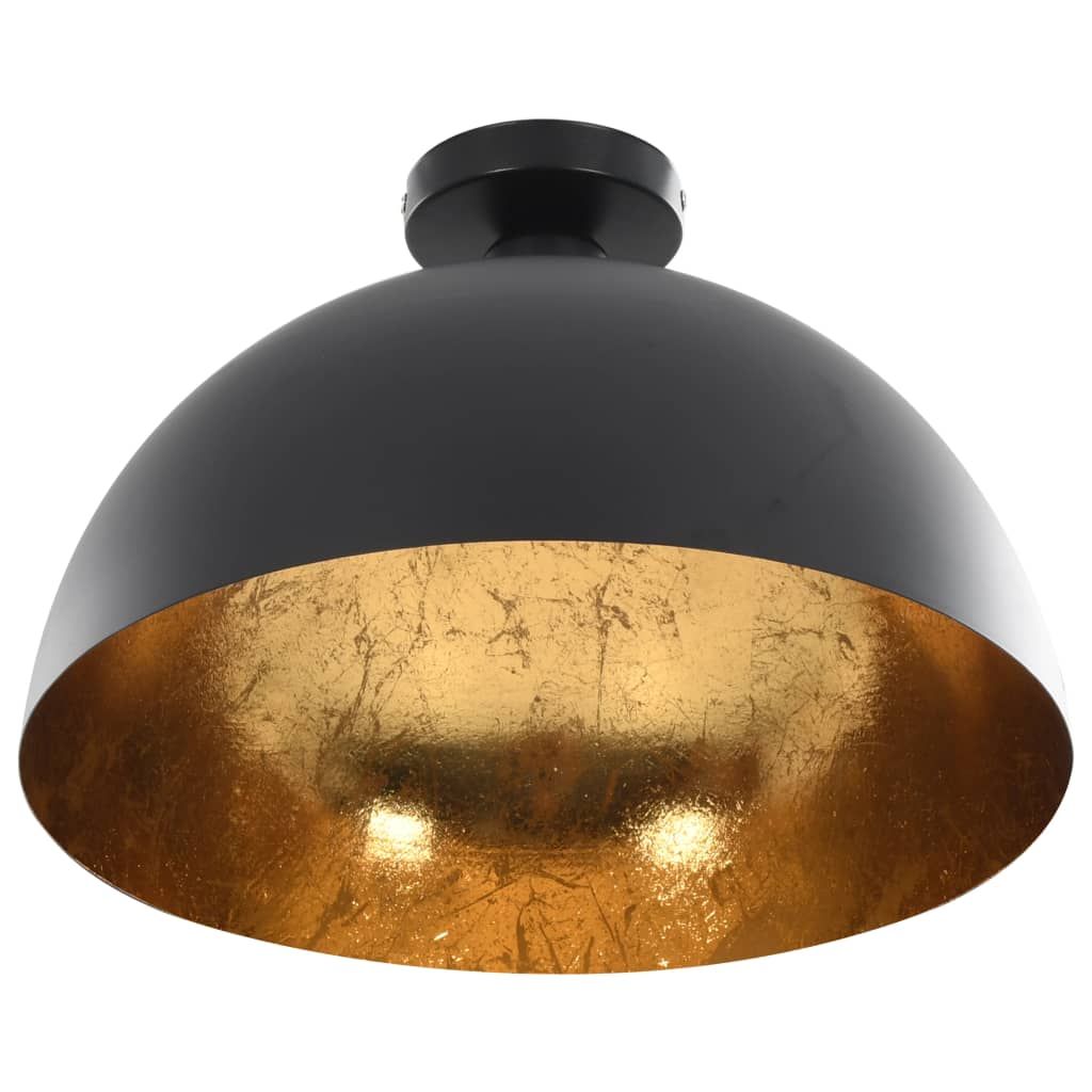 Taklamper 2 stk svart og gull halvkuleformet E27