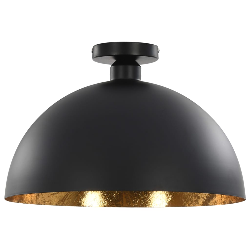 Taklamper 2 stk svart og gull halvkuleformet E27