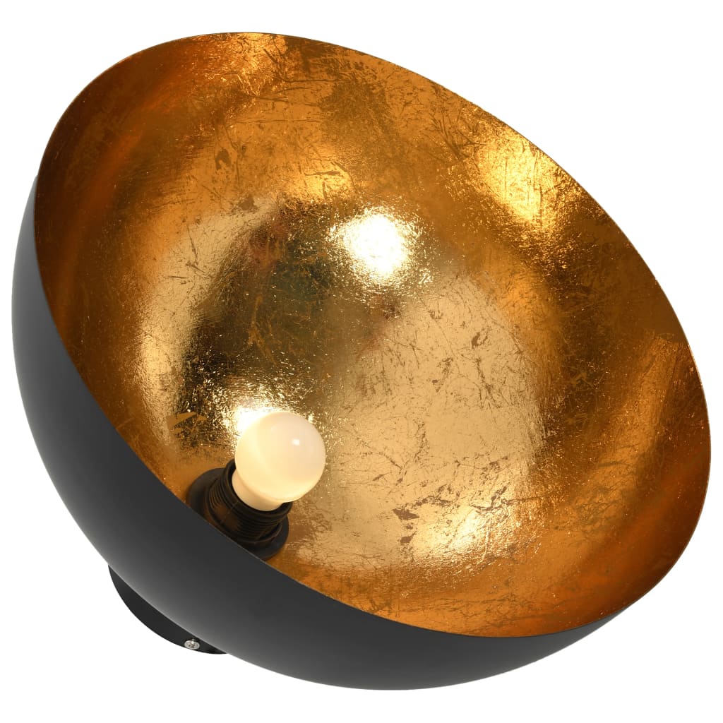 Taklamper 2 stk svart og gull halvkuleformet E27