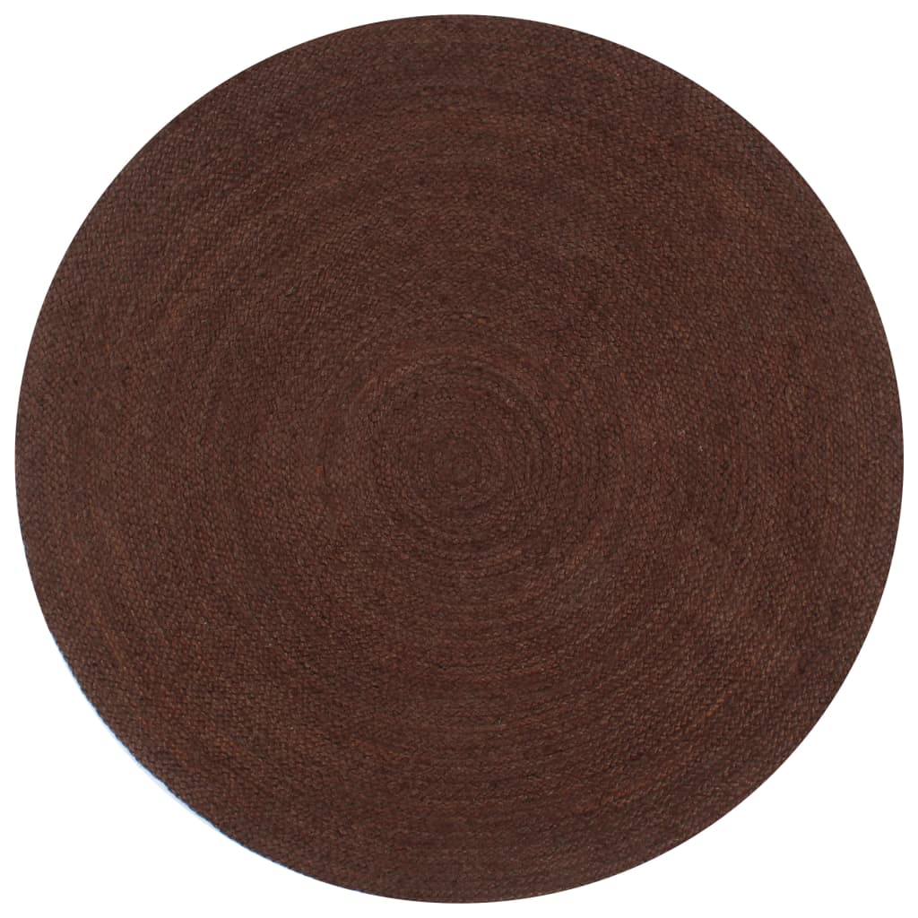 Håndlaget juteteppe rundt 150 cm brun