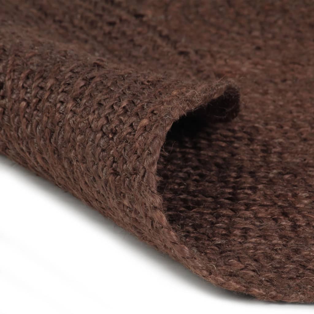 Håndlaget juteteppe rundt 150 cm brun