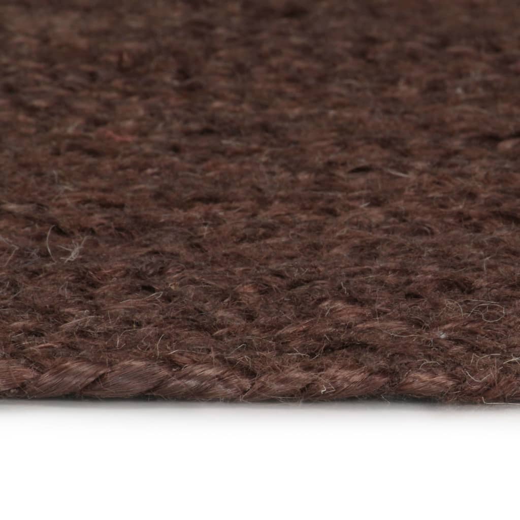 Håndlaget juteteppe rundt 150 cm brun