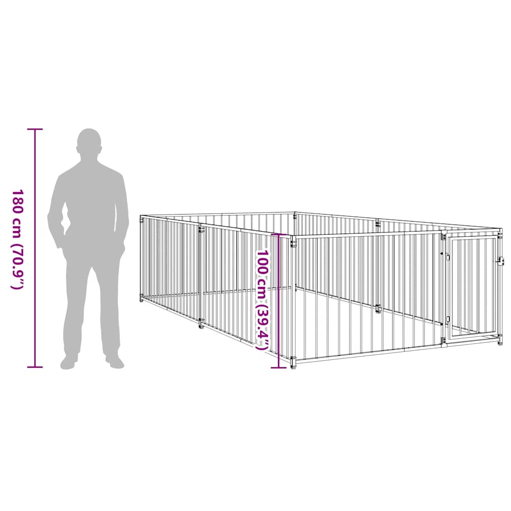 Utendørs hundegård 200x400x100 cm