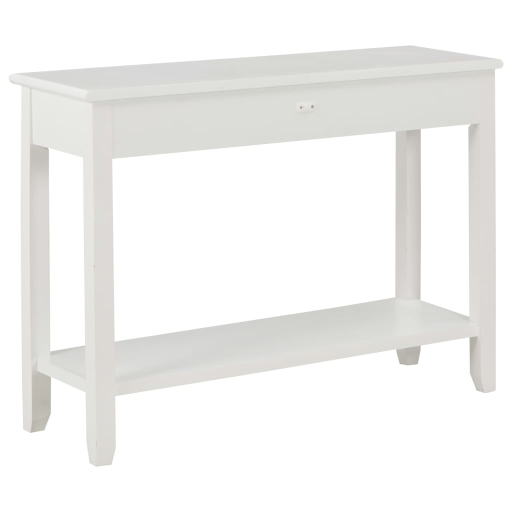 Konsollbord hvit 110x35x80 cm tre