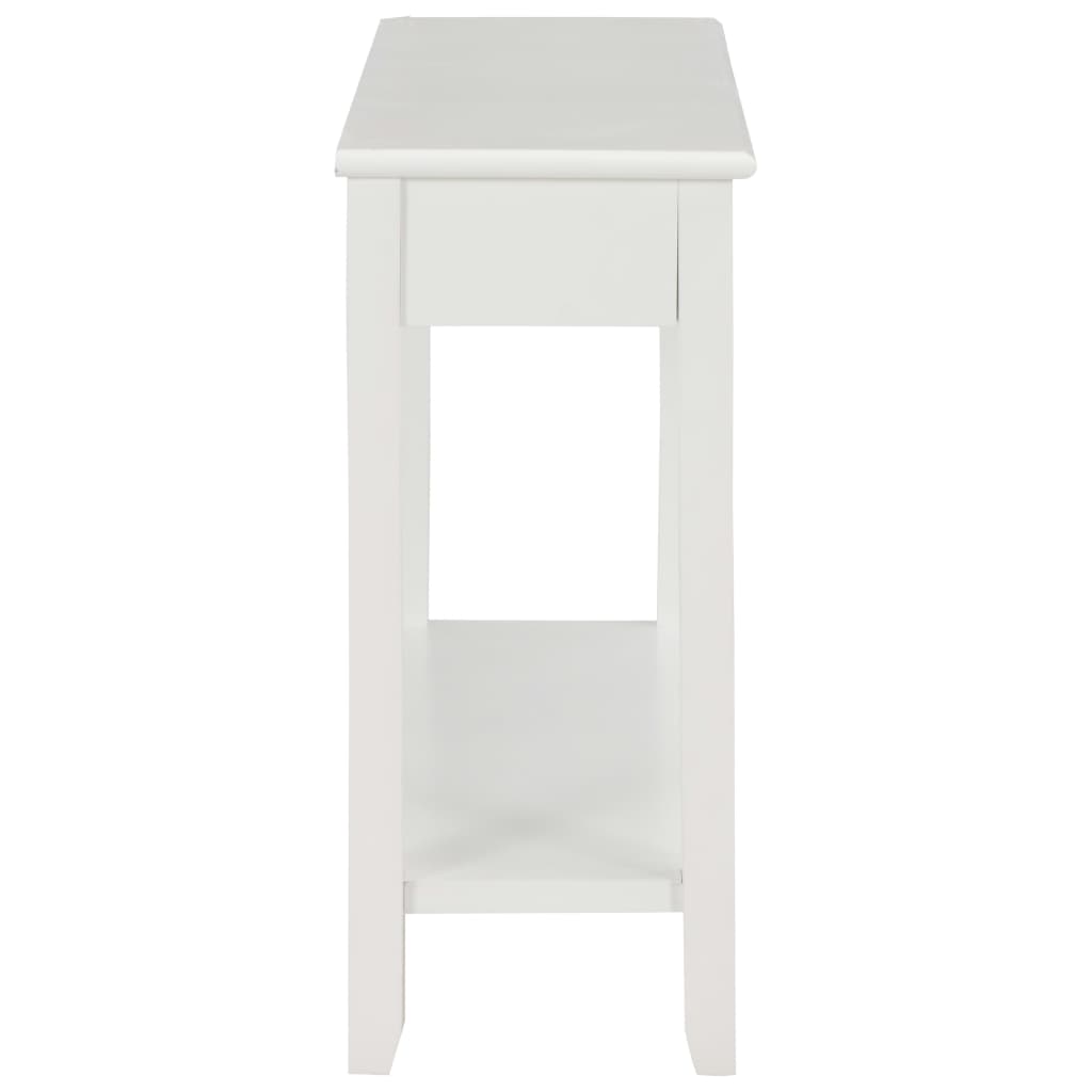 Konsollbord hvit 110x35x80 cm tre