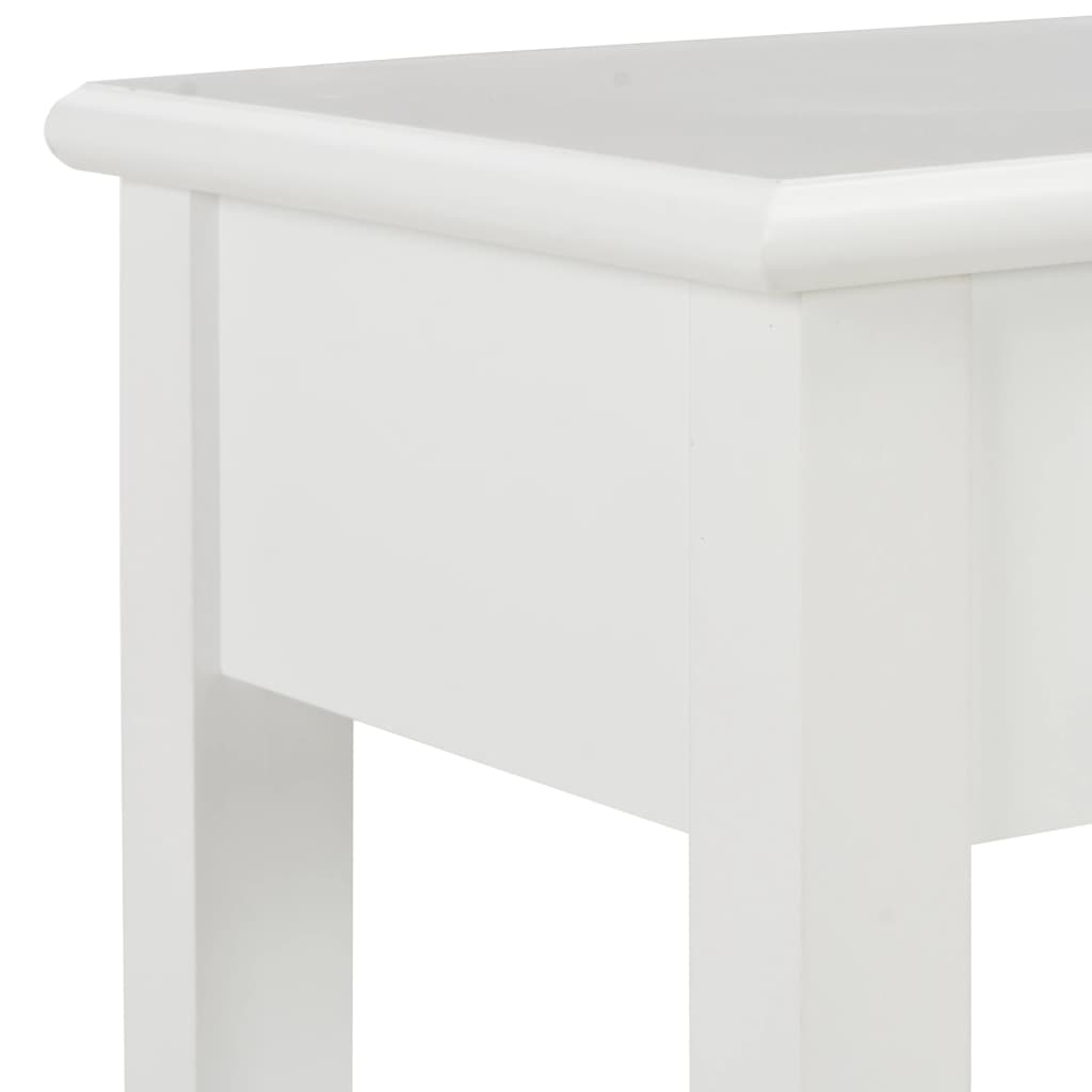 Konsollbord hvit 110x35x80 cm tre