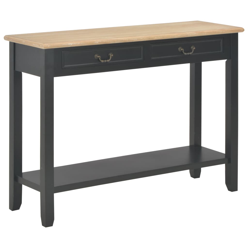 Konsollbord svart 110x35x80 cm tre