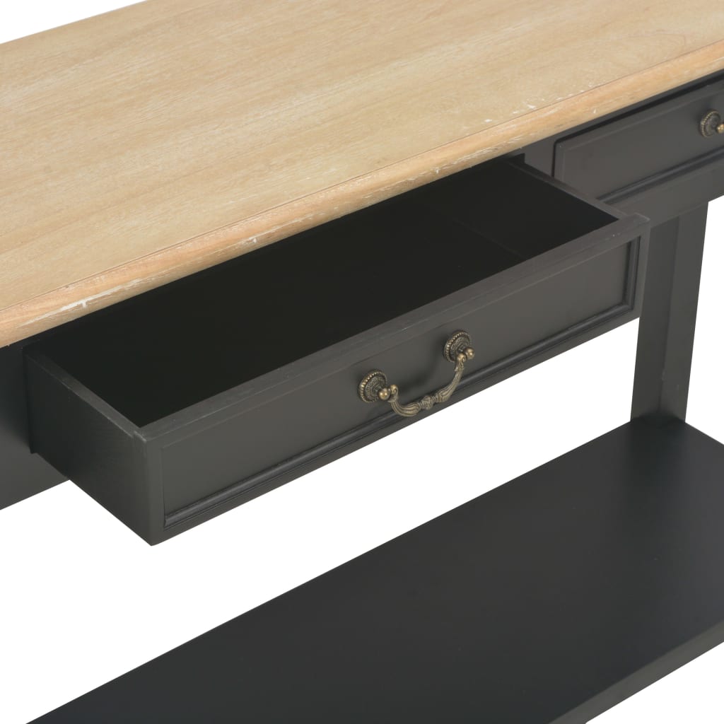 Konsollbord svart 110x35x80 cm tre