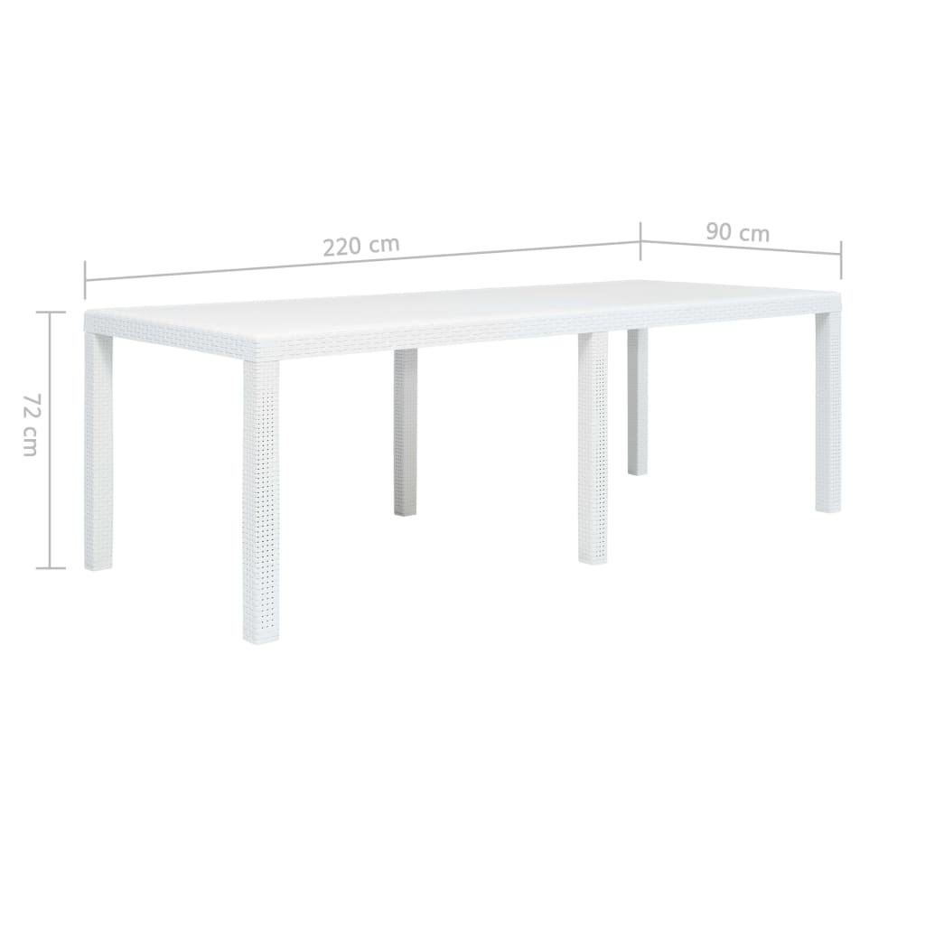 Hagebord 220x90x72 cm plast antrasitt rottingdesign