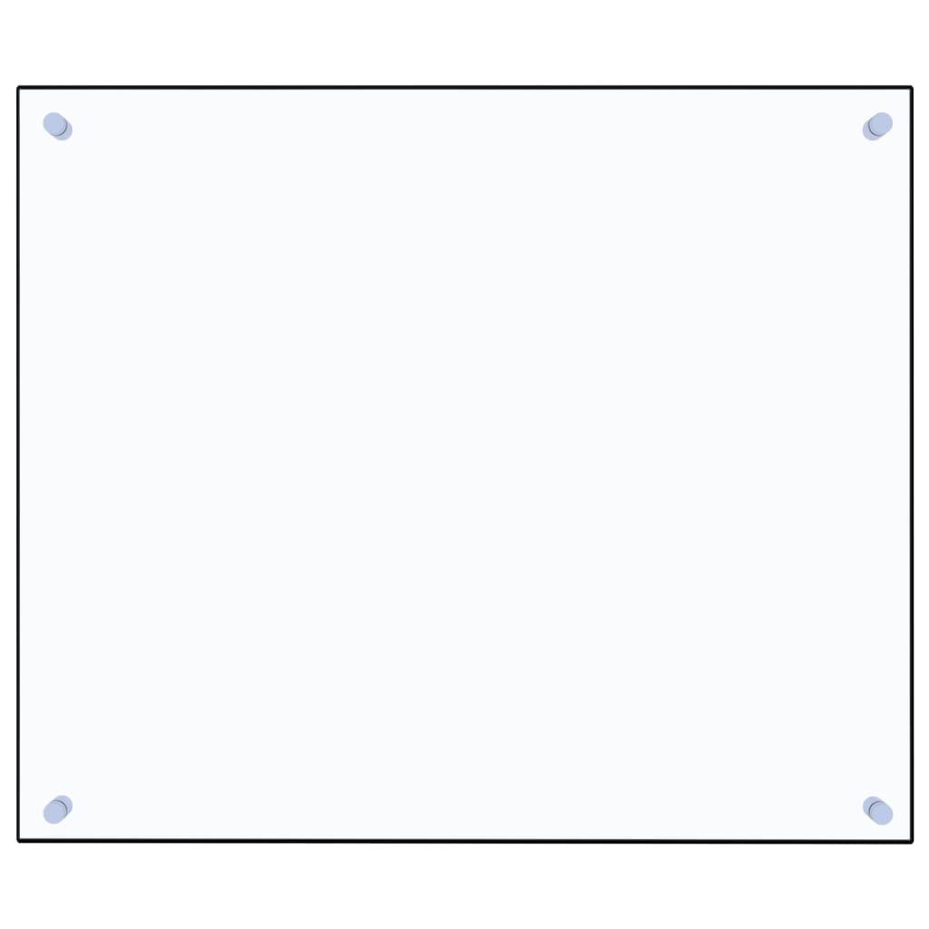 Kjøkkenplate gjennomsiktig 70x60 cm herdet glass