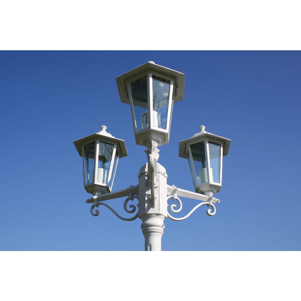 3-armer Kingston hage lysstolper 215 cm Hvit