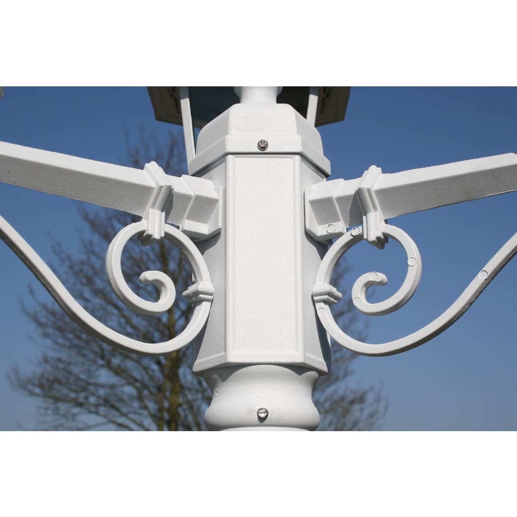 3-armer Kingston hage lysstolper 215 cm Hvit