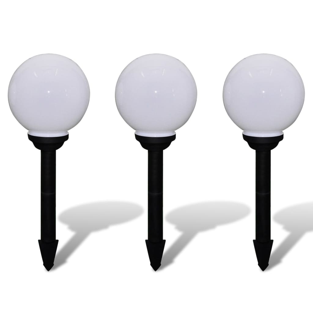 Utendørs LED-lamper for hagesti 3 stk 20 cm med jordplugg