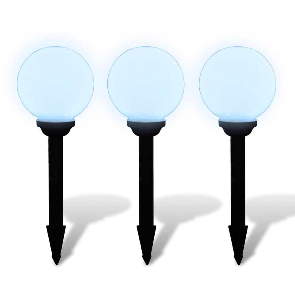 Utendørs LED-lamper for hagesti 3 stk 20 cm med jordplugg