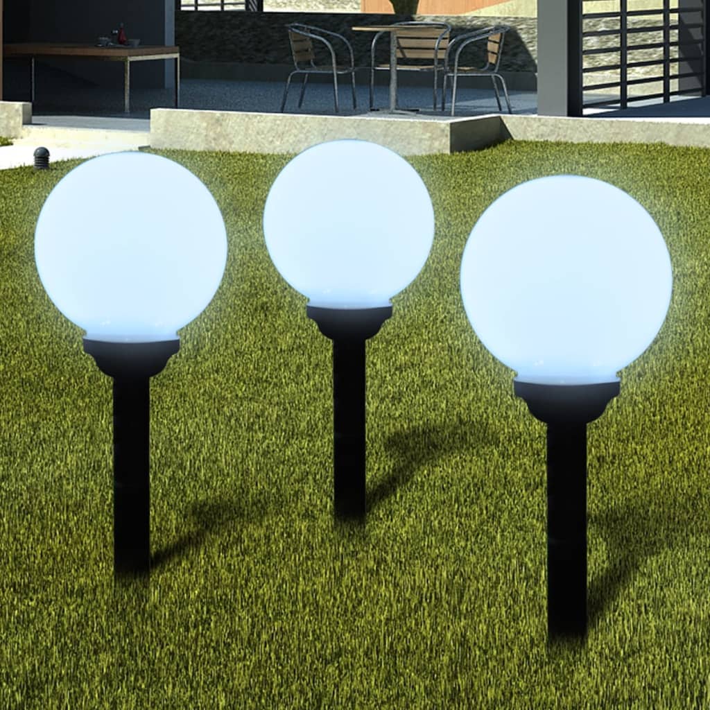 Utendørs LED-lamper for hagesti 3 stk 20 cm med jordplugg