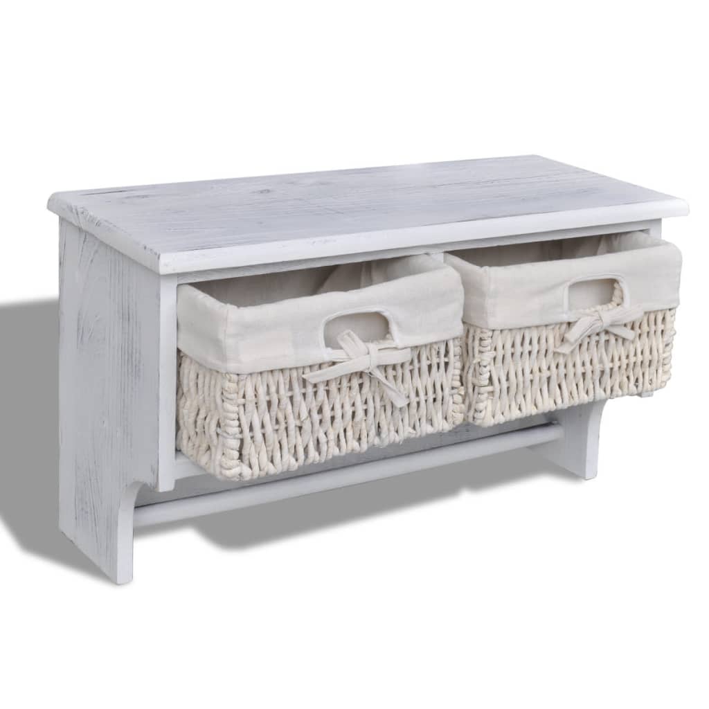 Vegghylle hvit 60x23,5x33 cm keisertre