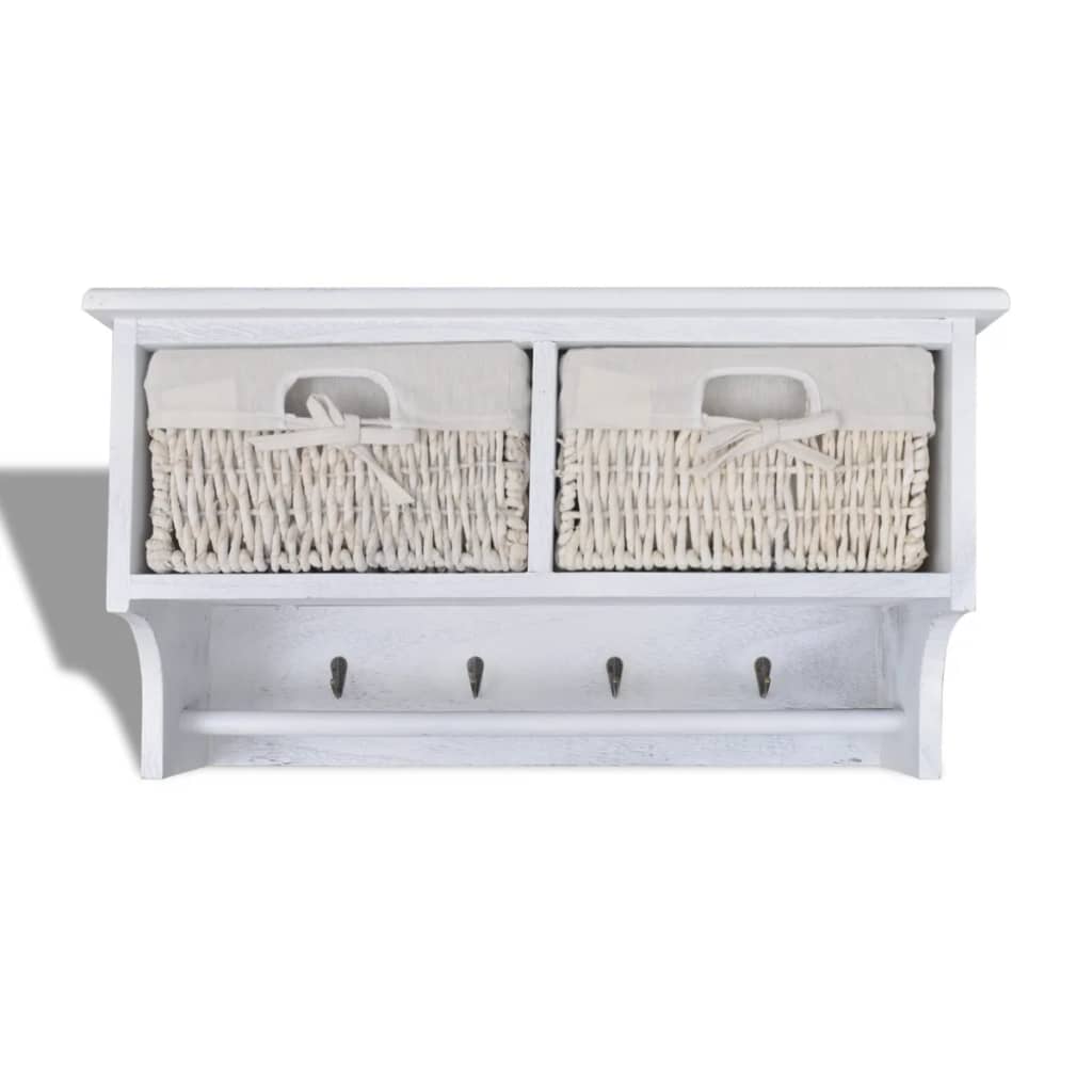 Vegghylle hvit 60x23,5x33 cm keisertre