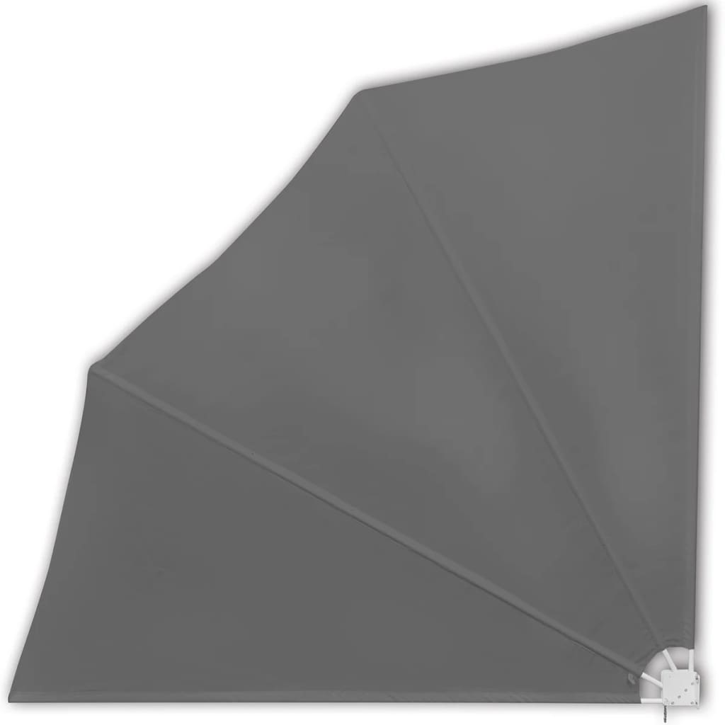 Sammenleggbar sidemarkise for balkong grå 140x140 cm