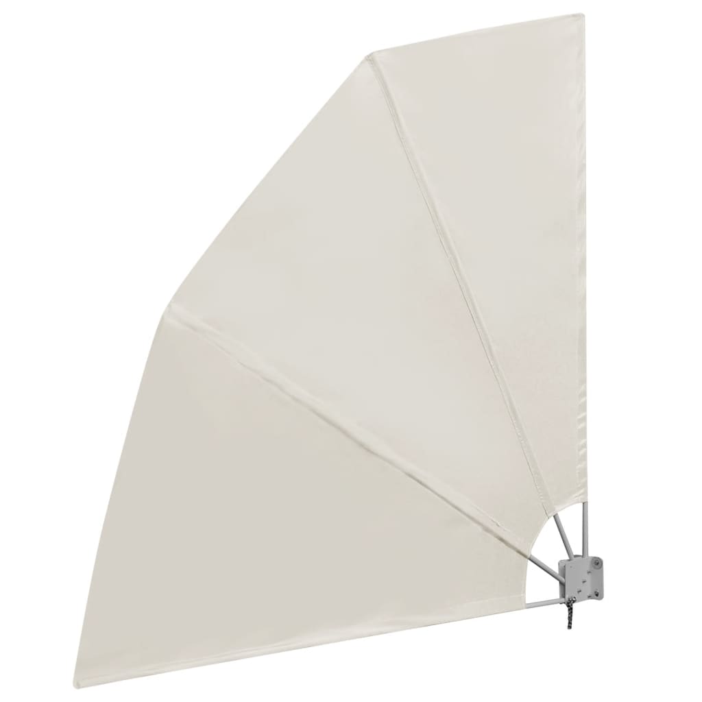 Sammenleggbar sidemarkise for balkong krem 210x210 cm