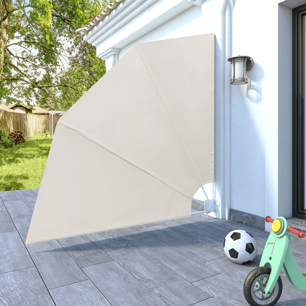 Sammenleggbar sidemarkise for balkong krem 210x210 cm
