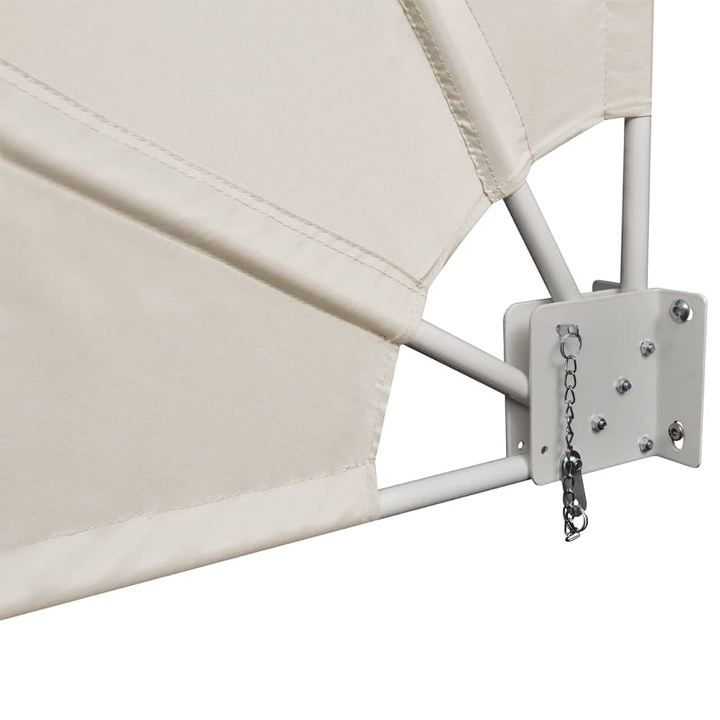 Sammenleggbar sidemarkise for balkong krem 160x240 cm