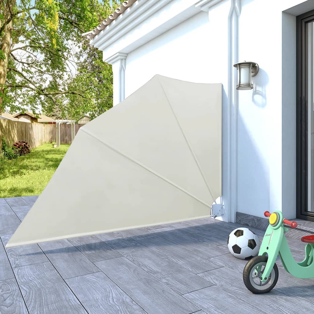 Sammenleggbar sidemarkise for balkong krem 160x240 cm