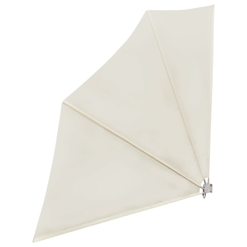 Sammenleggbar sidemarkise for balkong krem 140x140 cm
