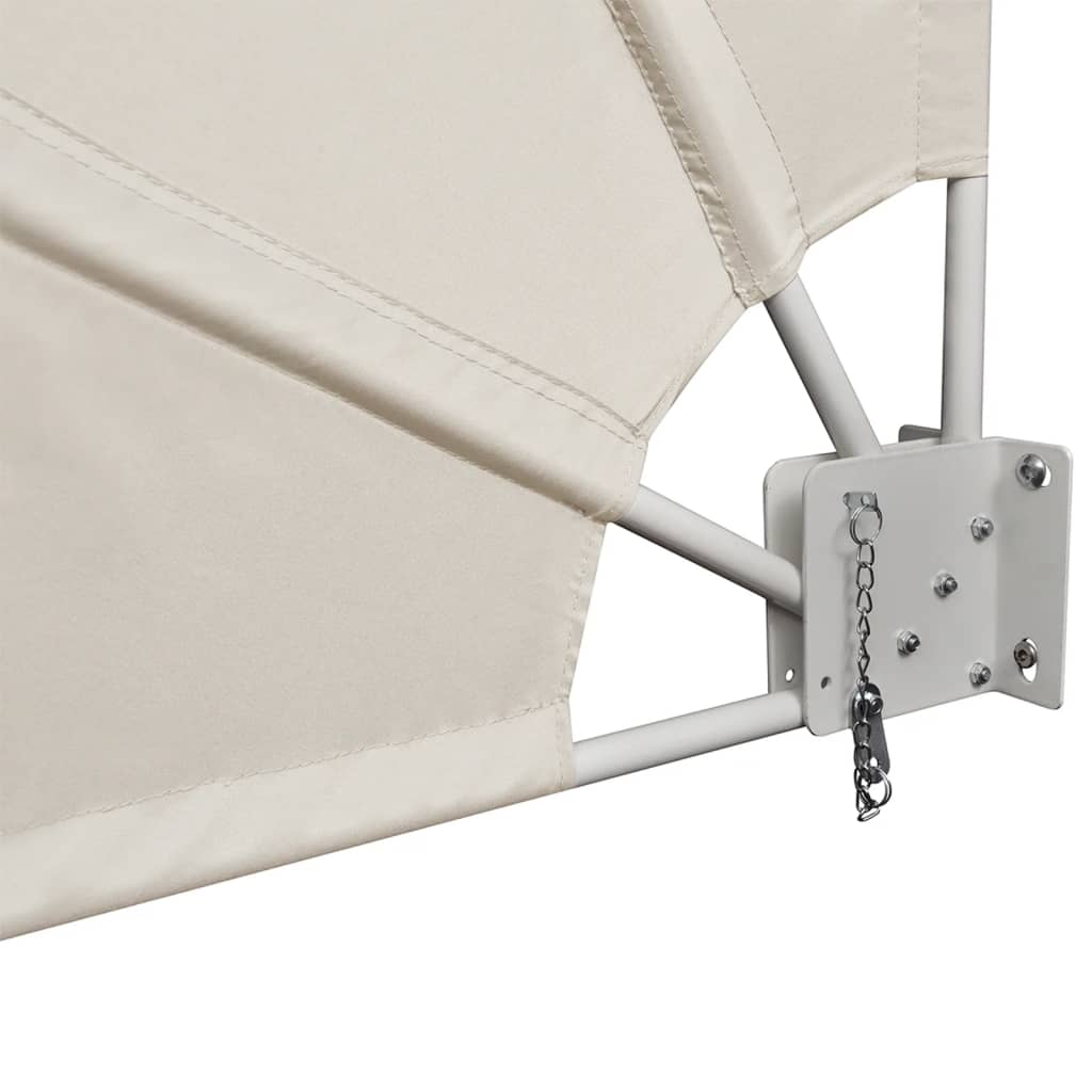 Sammenleggbar sidemarkise for balkong krem 140x140 cm