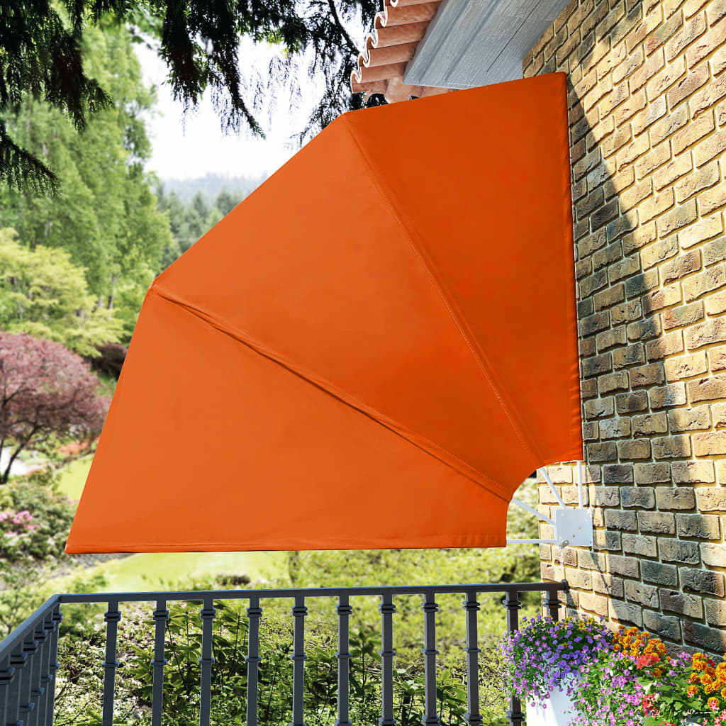 Sammenleggbar sidemarkise for balkong terrakotta 210x210 cm