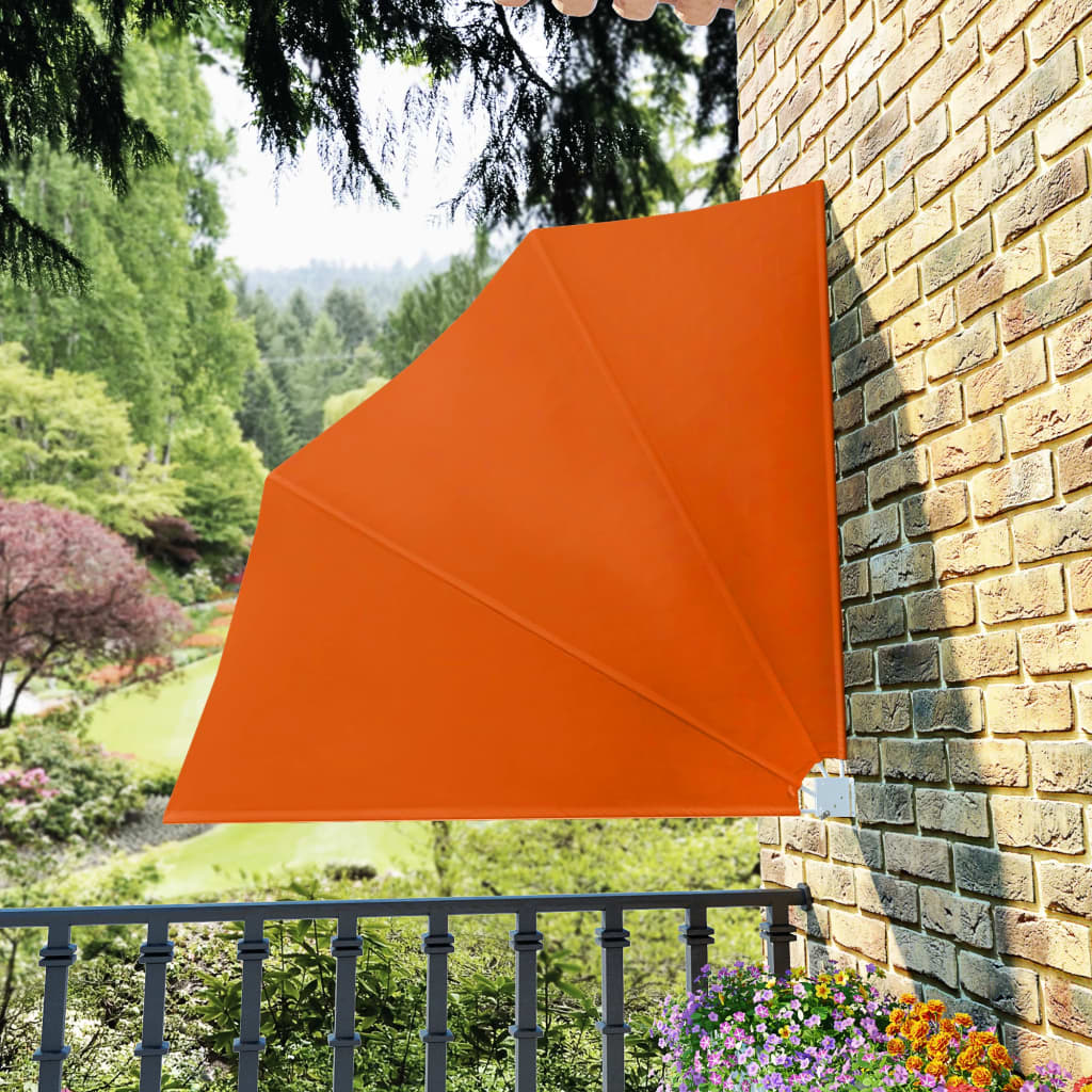 Sammenleggbar sidemarkise for balkong terrakotta 140x140 cm