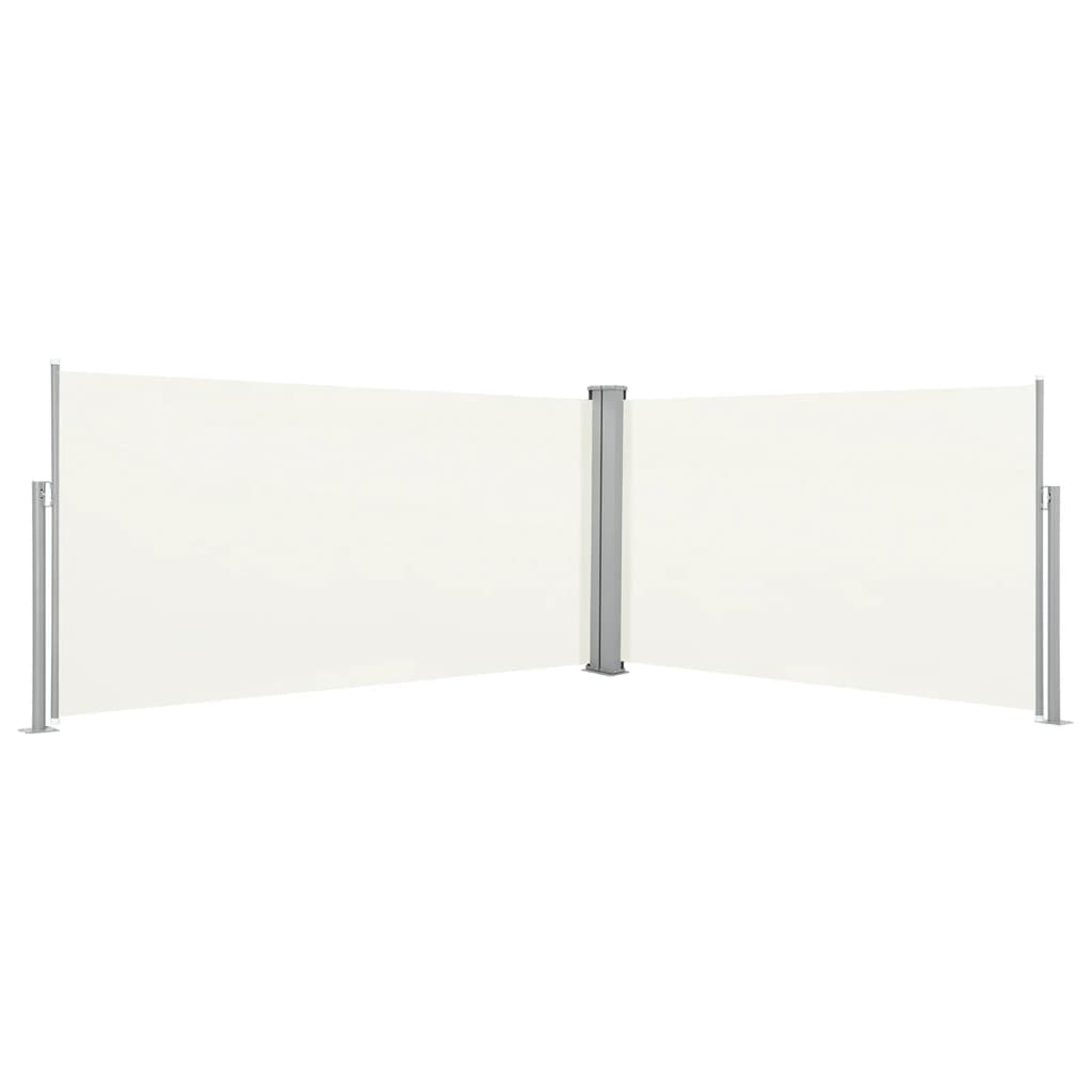 Uttrekkbar sidemarkise 160x600 cm kremhvit