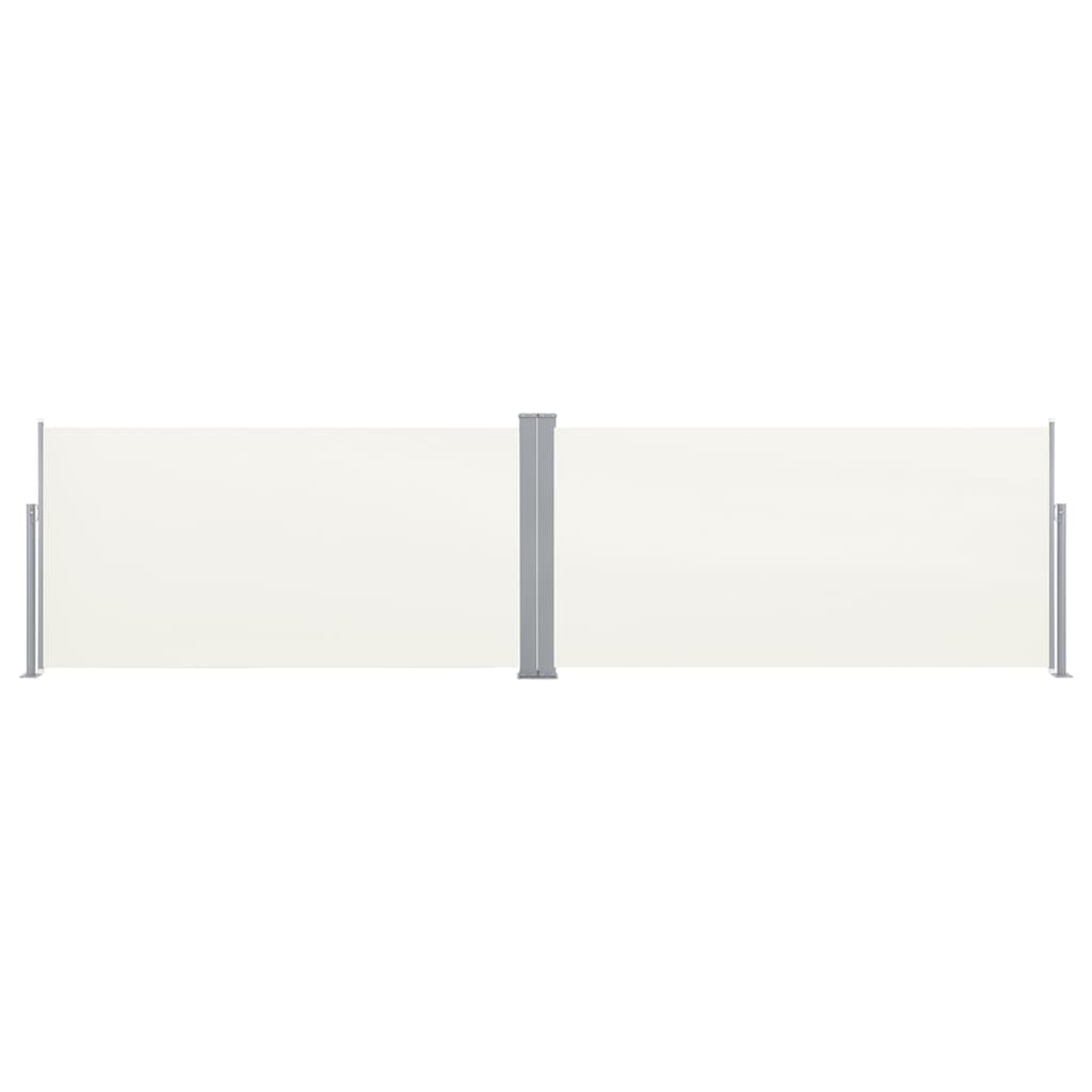 Uttrekkbar sidemarkise 160x600 cm kremhvit