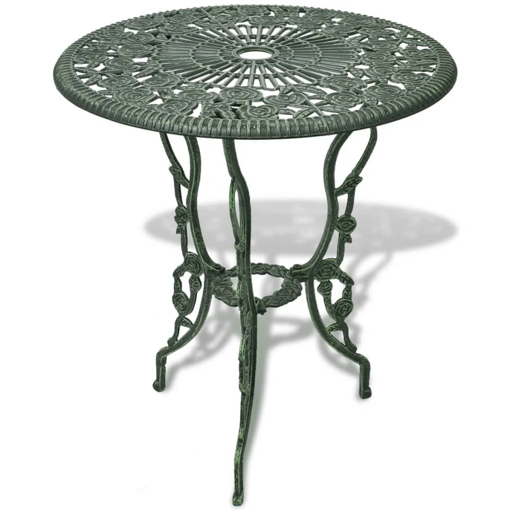 Bistrosett 3 deler støpt aluminium grønn