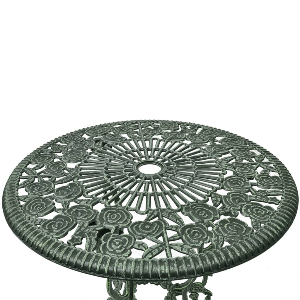 Bistrosett 3 deler støpt aluminium grønn