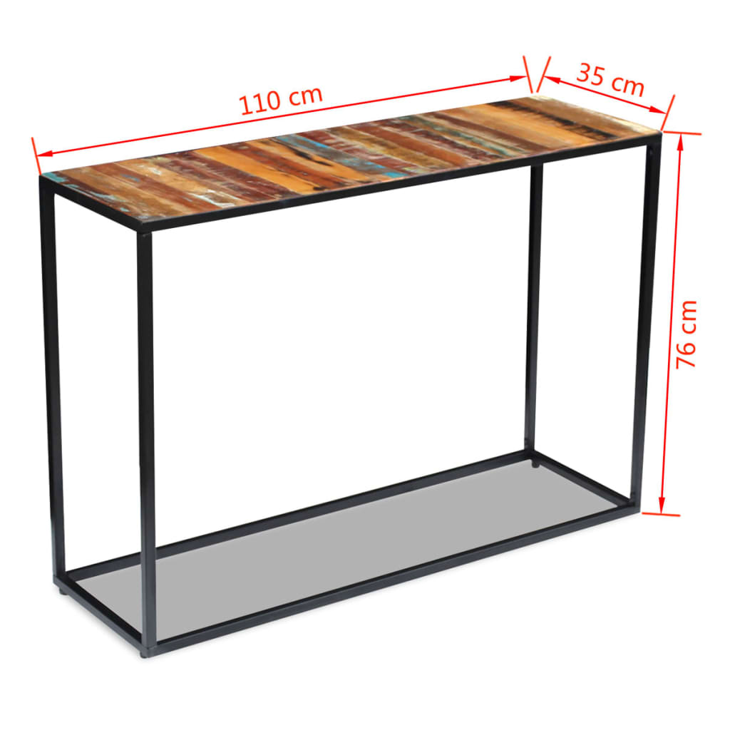 Konsollbord gjenvunnet heltre 110x35x76 cm