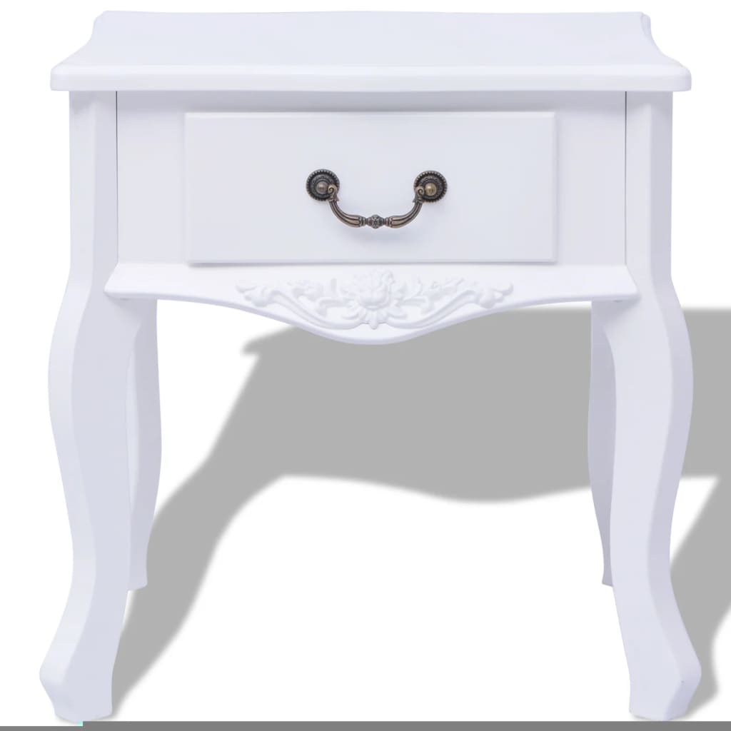 Nattbord 2 stk MDF hvit