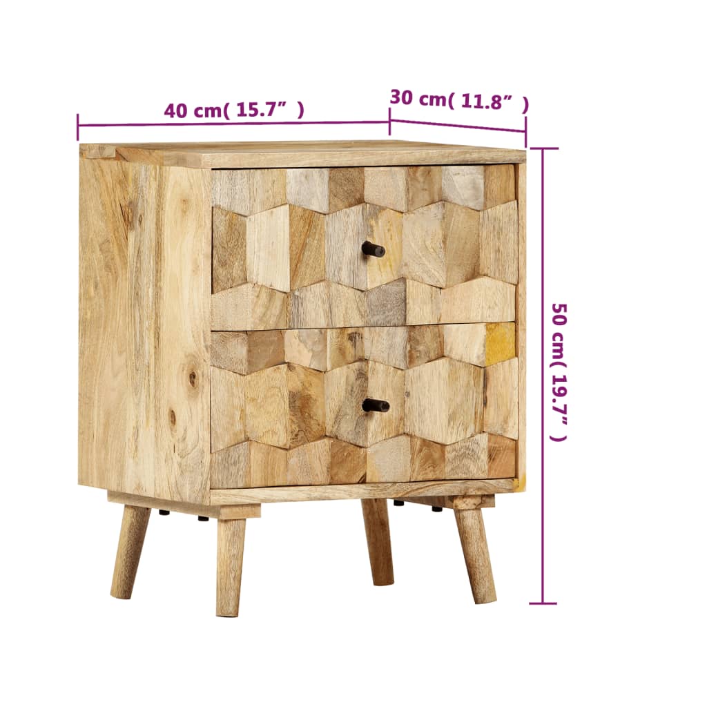 Nattbord 40x30x50 cm heltre mango