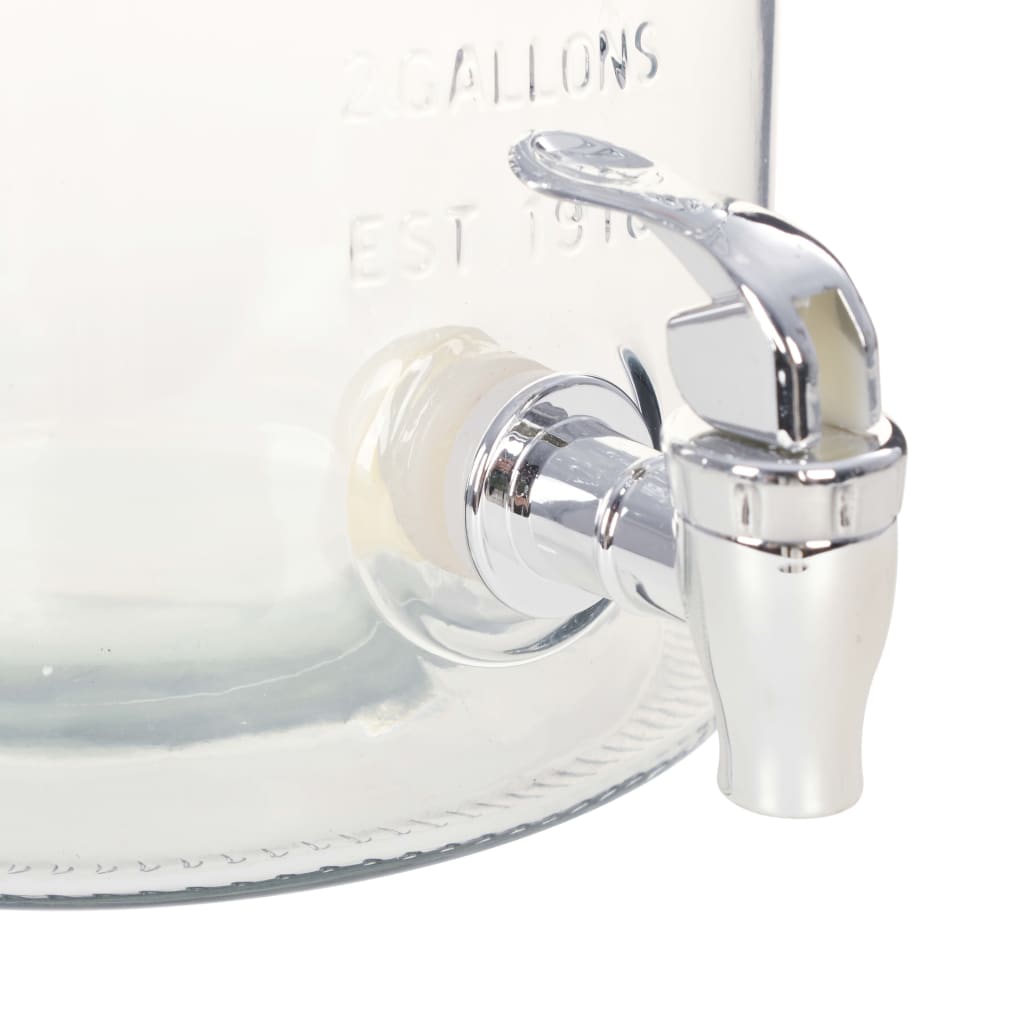 Vanndispenser XXL med kran gjennomsiktig 8 L glass