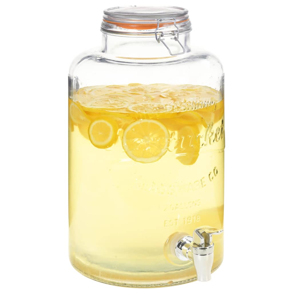 Vanndispenser XXL med kran gjennomsiktig 8 L glass