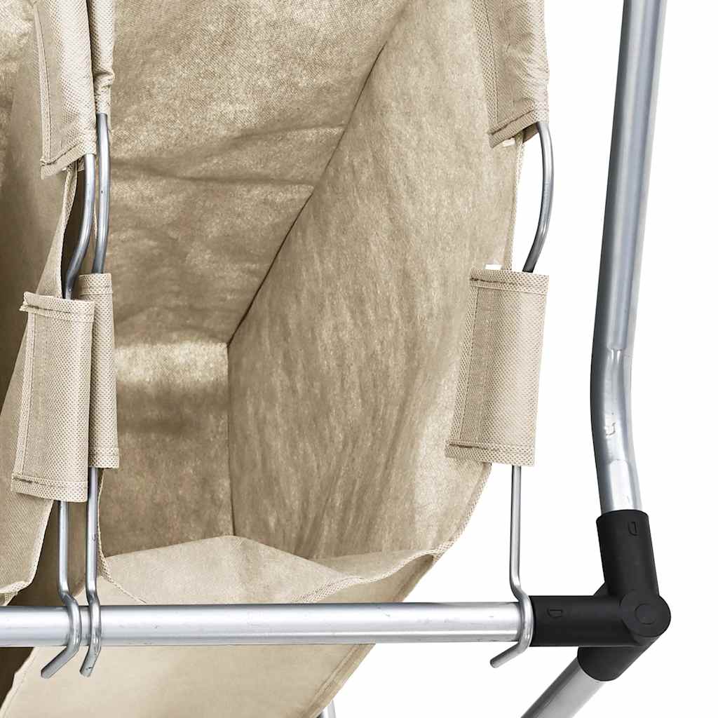 Skittentøyskurv med 3 poser kremfarget stål