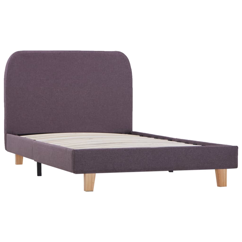 Sengeramme gråbrun stoff 90x190 cm