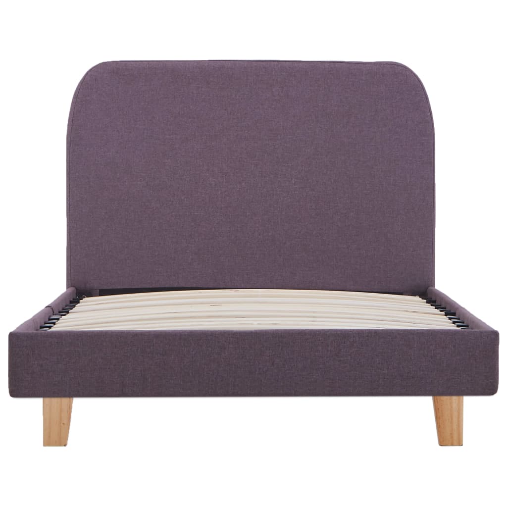 Sengeramme gråbrun stoff 90x190 cm